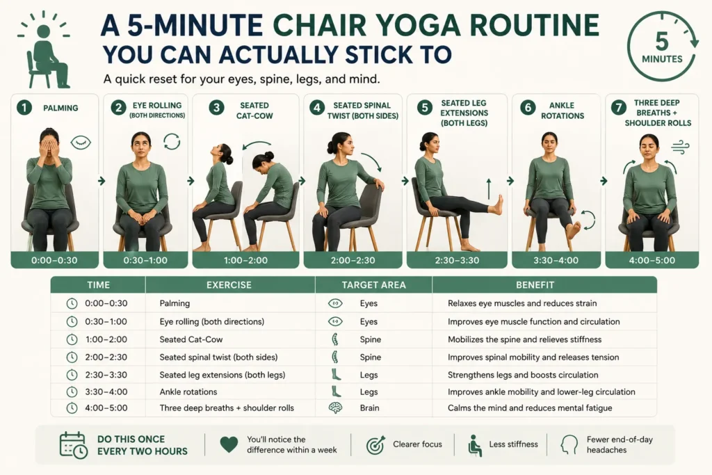 5 min simple chair yoga