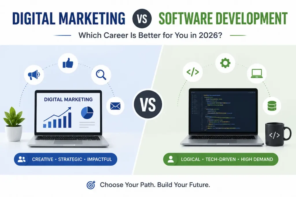 digital marketing vs software development