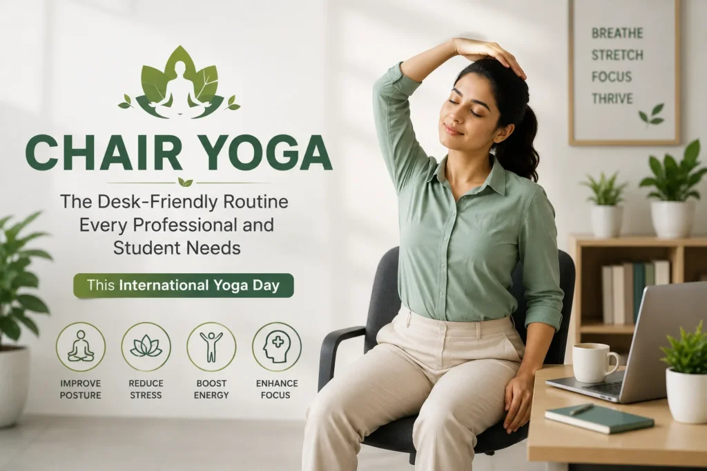 International Yoga Day, simple chair yoga