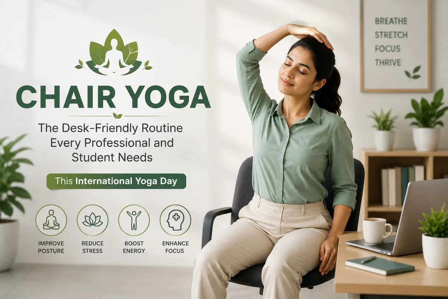 International Yoga Day, simple chair yoga