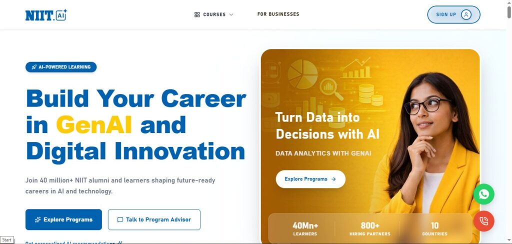 NIIT Delhi Website