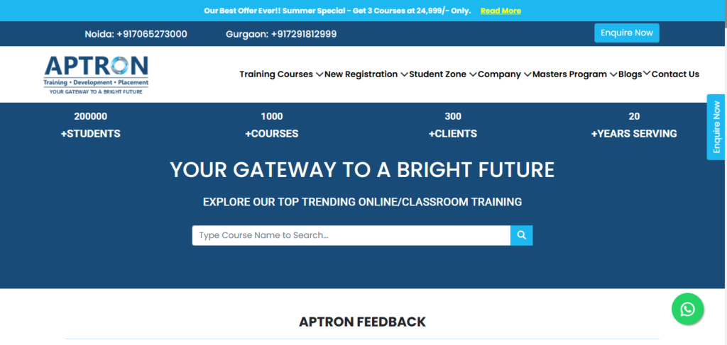 Aptron Website Front